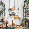 Ripoll hanging light, globe light, pendant light Amber, clear, Smoke-coloured, 6-light sources