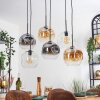 Ripoll hanging light, globe light, pendant light Amber, clear, Smoke-coloured, 6-light sources
