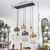 Ripoll hanging light, globe light, pendant light Amber, clear, Smoke-coloured, 6-light sources