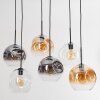 Ripoll hanging light, globe light, pendant light Amber, clear, Smoke-coloured, 6-light sources