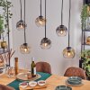 Ripoll hanging light, globe light, pendant light Amber, clear, Smoke-coloured, 6-light sources