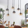 Ripoll hanging light, globe light, pendant light Amber, clear, Smoke-coloured, 6-light sources