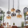 Ripoll hanging light, globe light, pendant light Amber, clear, Smoke-coloured, 6-light sources