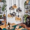 Ripoll hanging light, globe light, pendant light Amber, clear, Smoke-coloured, 6-light sources