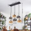 Ripoll hanging light, globe light, pendant light Amber, clear, Smoke-coloured, 6-light sources