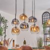 Ripoll hanging light, globe light, pendant light Amber, clear, Smoke-coloured, 6-light sources