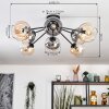 Koyoto ceiling light, globe light 86 cm Amber, clear, Smoke-coloured, 8-light sources