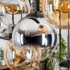 Gastor hanging light, globe light, pendant light Amber, chrome, clear, Smoke-coloured, 8-light sources