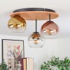 Koyoto ceiling light, globe light 40 cm Ecru, black, 3-light sources