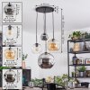 Ripoll hanging light, globe light, Cluster pendant lamp Amber, chrome, clear, Smoke-coloured, 4-light sources