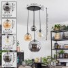 Ripoll hanging light, globe light, Cluster pendant lamp Amber, chrome, clear, Smoke-coloured, 4-light sources
