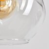 Ripoll hanging light, globe light, Cluster pendant lamp Amber, chrome, clear, Smoke-coloured, 4-light sources