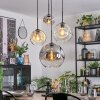 Ripoll hanging light, globe light, Cluster pendant lamp Amber, chrome, clear, Smoke-coloured, 4-light sources