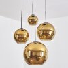 Koyoto hanging light, globe light, Cluster pendant lamp gold, 4-light sources