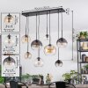 Koyoto hanging light, globe light, pendant light Amber, clear, Smoke-coloured, 8-light sources