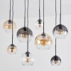 Koyoto hanging light, globe light, pendant light Amber, clear, Smoke-coloured, 8-light sources