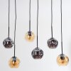 Ripoll hanging light, globe light, pendant light Amber, Smoke-coloured, 6-light sources