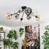 Koyoto ceiling light, globe light 86 cm Amber, clear, Smoke-coloured, 8-light sources