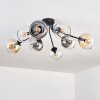 Koyoto ceiling light, globe light 86 cm Amber, clear, Smoke-coloured, 8-light sources