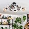 Koyoto ceiling light, globe light 86 cm Amber, clear, Smoke-coloured, 8-light sources
