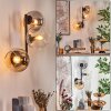 Koyoto globe light, wall light Amber, clear, Smoke-coloured, 3-light sources
