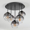 Koyoto ceiling light, globe light 33 cm clear, Smoke-coloured, 5-light sources