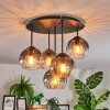 Koyoto ceiling light, globe light 33 cm clear, Smoke-coloured, 5-light sources
