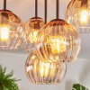 Koyoto ceiling light, globe light 33 cm Amber, clear, 5-light sources