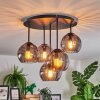 Koyoto ceiling light, globe light 33 cm Smoke-coloured, 5-light sources
