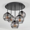 Koyoto ceiling light, globe light 33 cm Smoke-coloured, 5-light sources