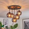 Koyoto ceiling light, globe light 33 cm Smoke-coloured, 5-light sources