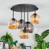 Koyoto ceiling light, globe light 33 cm Amber, Smoke-coloured, 5-light sources