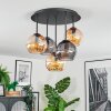 Koyoto ceiling light, globe light 33 cm Amber, Smoke-coloured, 5-light sources