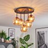 Koyoto ceiling light, globe light 33 cm Amber, 5-light sources