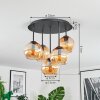 Koyoto ceiling light, globe light 33 cm Amber, 5-light sources