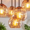 Koyoto ceiling light, globe light 33 cm Amber, 5-light sources