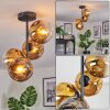Ripoll ceiling light, globe light gold, clear, 4-light sources