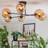 Ripoll ceiling light, globe light Amber, 6-light sources