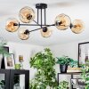 Ripoll ceiling light, globe light Amber, 6-light sources