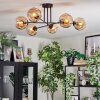 Ripoll ceiling light, globe light Amber, 6-light sources
