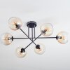 Koyoto ceiling light, globe light 80 cm Amber, clear, 6-light sources