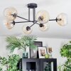Koyoto ceiling light, globe light 80 cm Amber, clear, 6-light sources