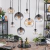 Koyoto hanging light, globe light, pendant light Amber, clear, Smoke-coloured, 8-light sources