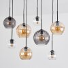 Koyoto hanging light, globe light, pendant light Amber, clear, Smoke-coloured, 8-light sources