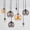 Koyoto hanging light, globe light, pendant light Amber, clear, Smoke-coloured, 8-light sources