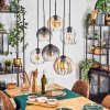 Koyoto hanging light, globe light, pendant light Amber, clear, Smoke-coloured, 6-light sources