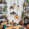 Koyoto hanging light, globe light, pendant light Amber, clear, Smoke-coloured, 6-light sources