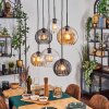 Koyoto hanging light, globe light, pendant light Amber, clear, Smoke-coloured, 6-light sources