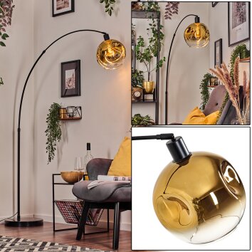 Ripoll globe light, floor lamp, Arch lamps black, 1-light source