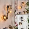 Koyoto globe light, wall light Amber, clear, Smoke-coloured, 3-light sources